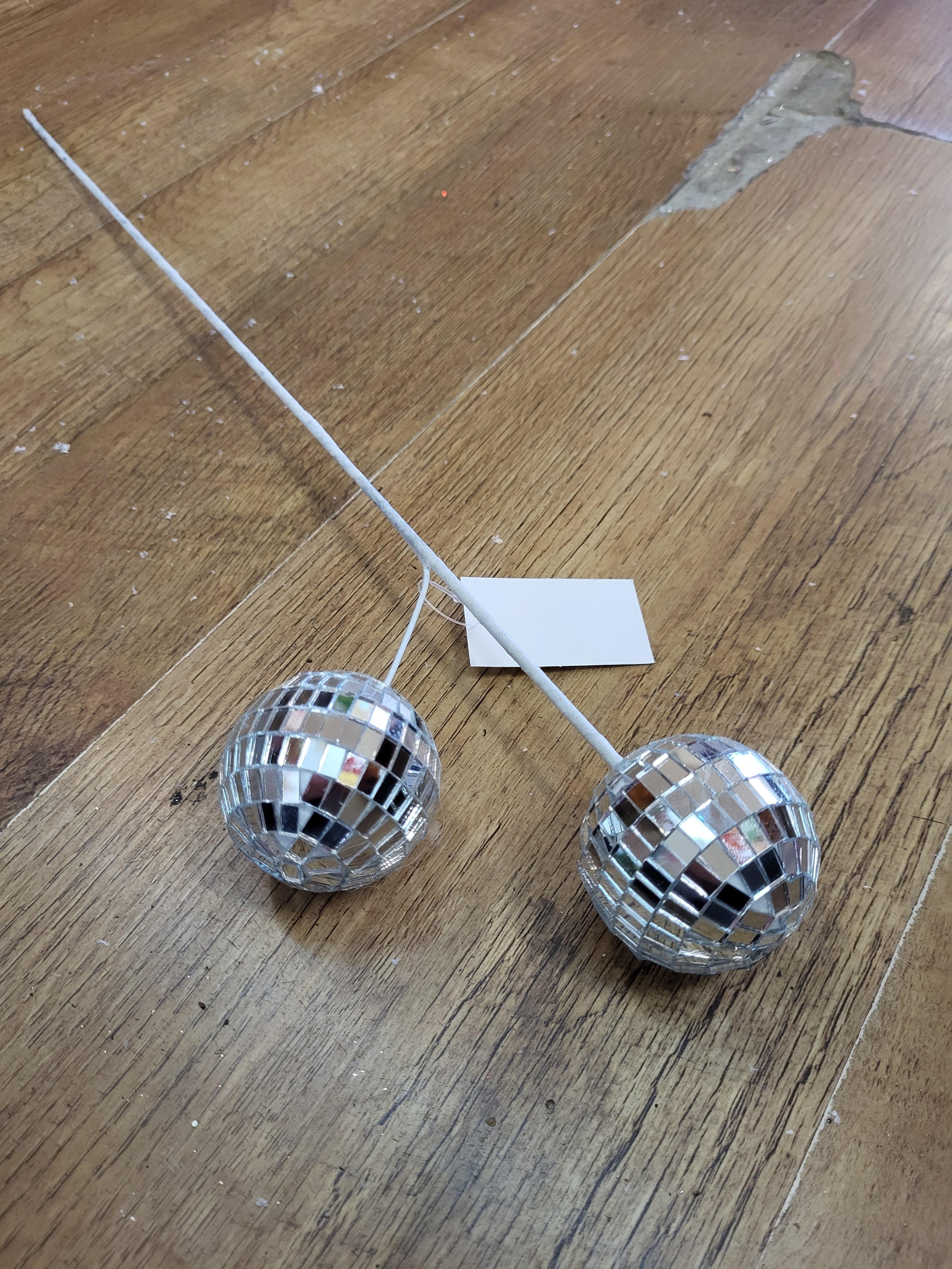 Long stem Silver Disco balls  image 2