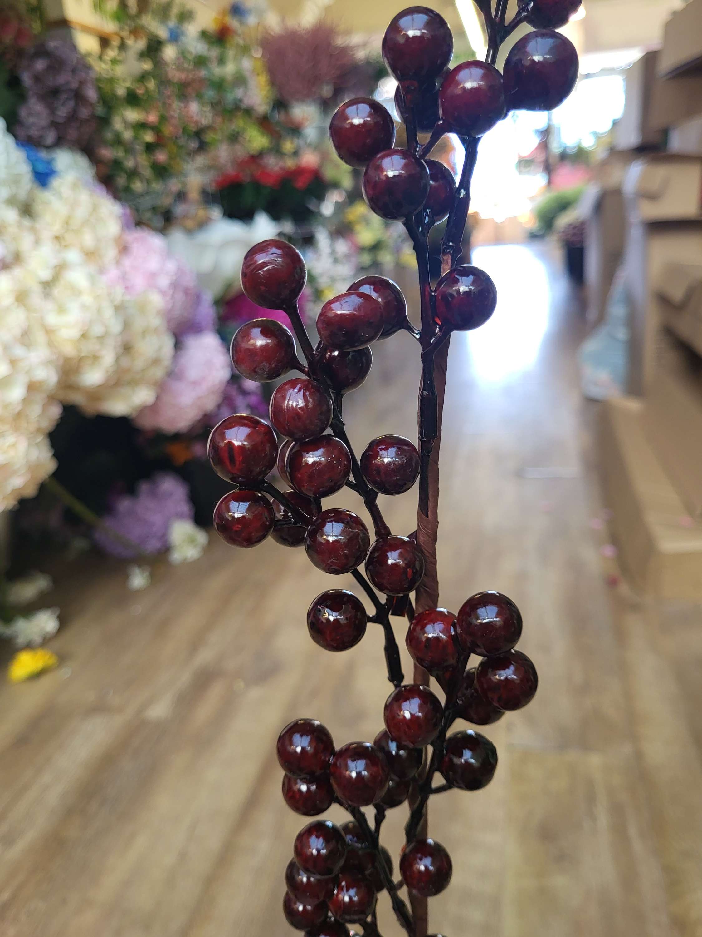 Bundle of 8 darkest red toned berry stems image 1