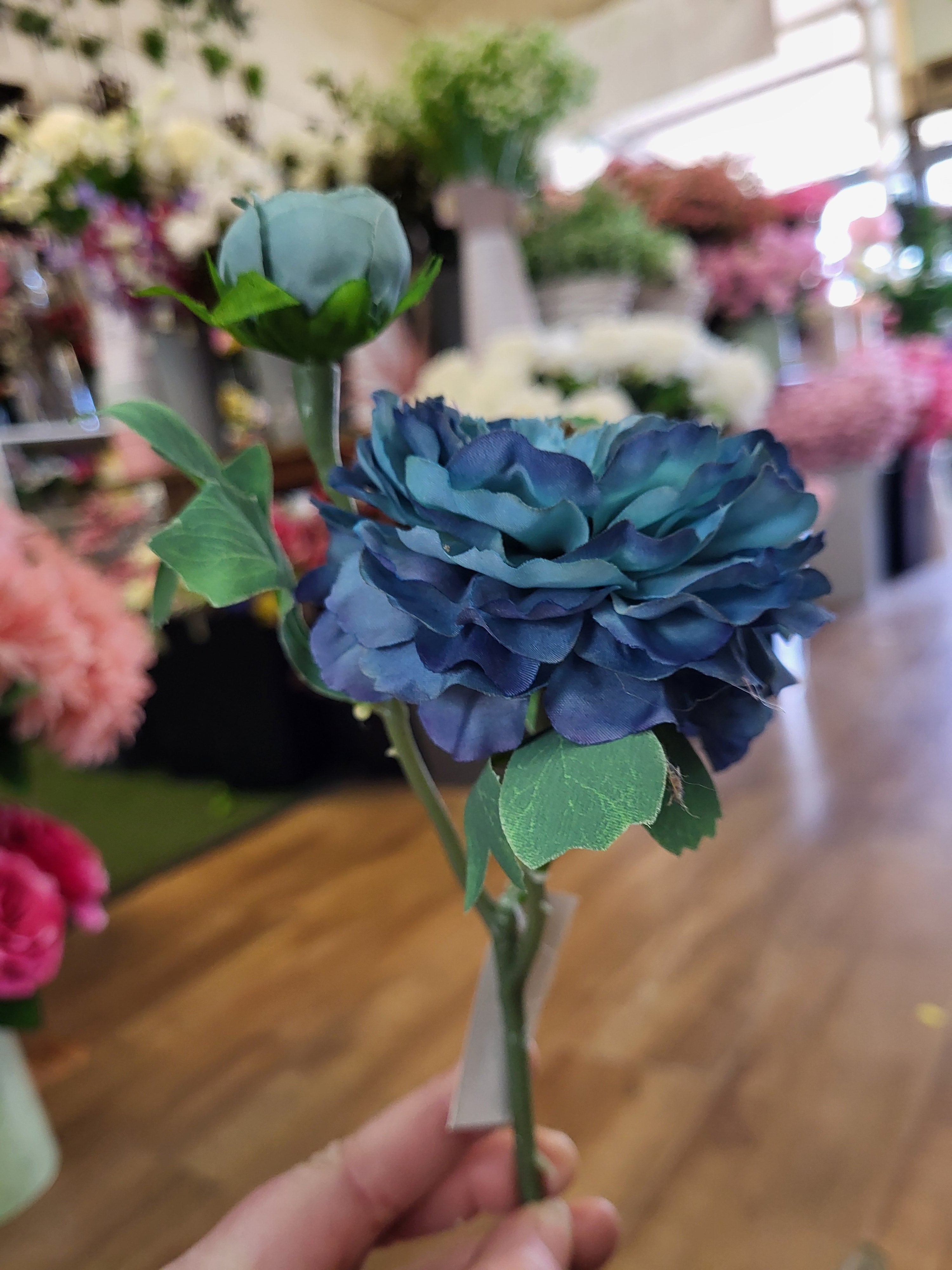 Dried inspired multi tonal blue ranunculus spray image 1