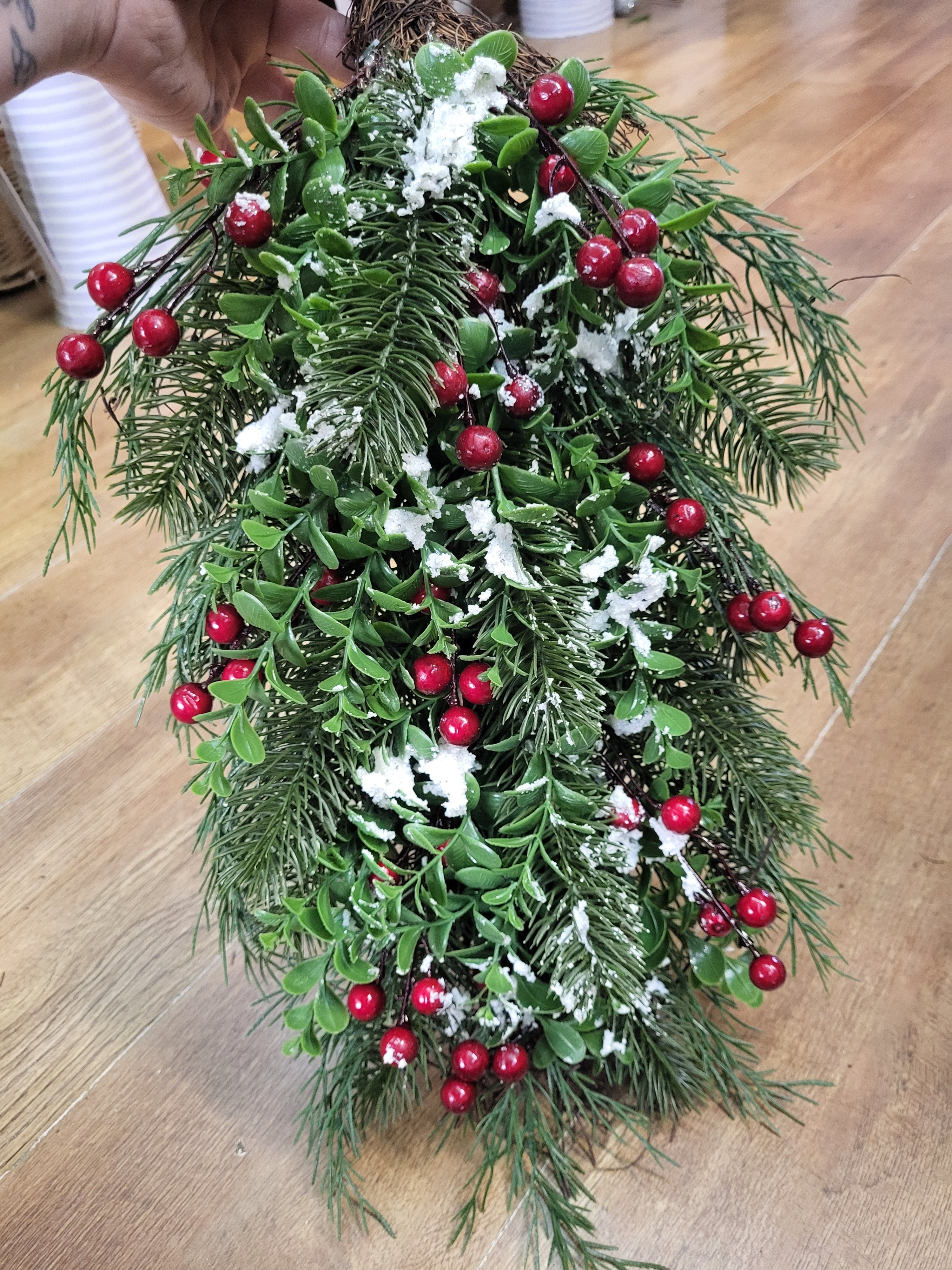 Snowberry/eucalyptus/pine teardrop image 8