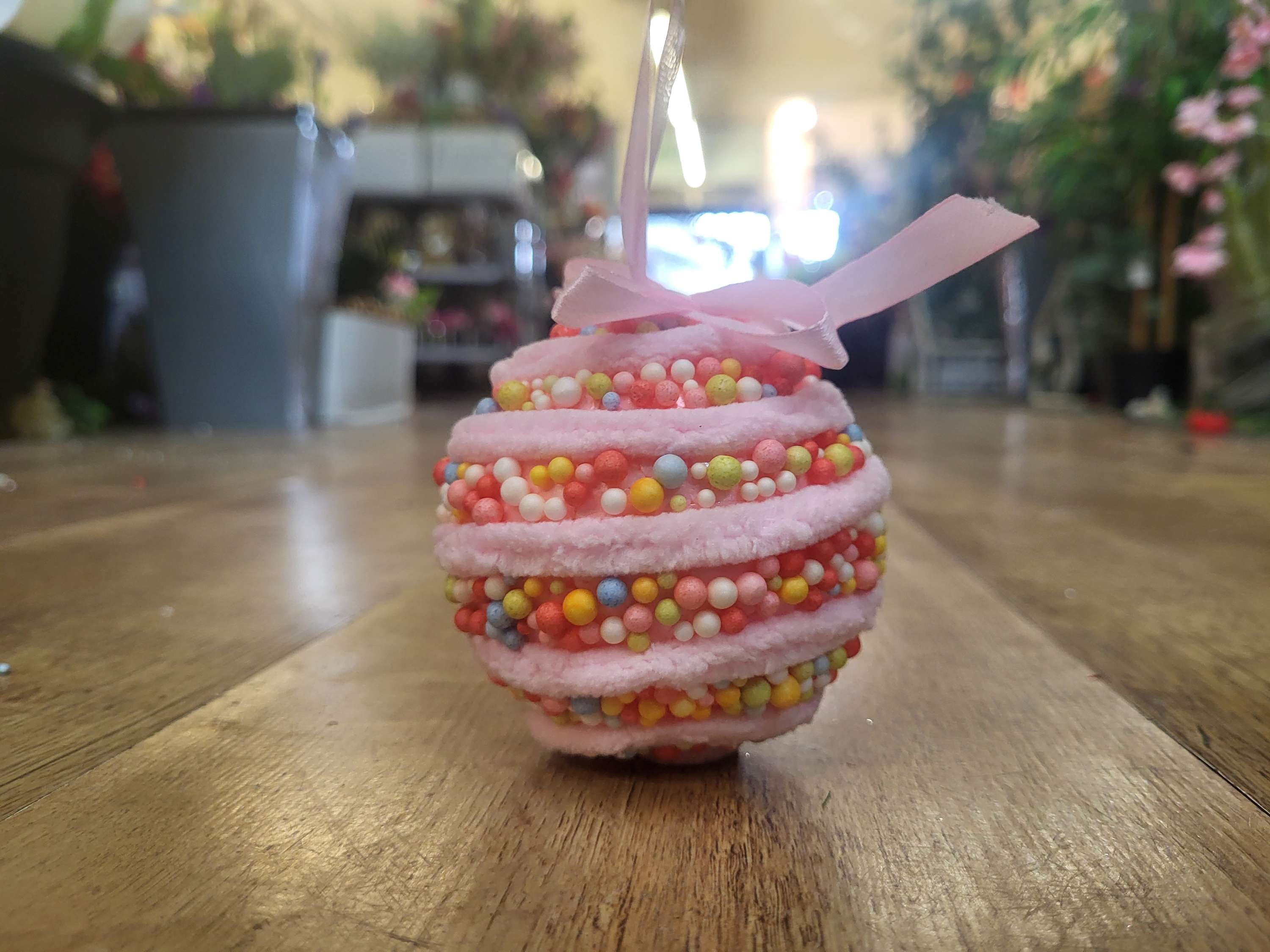 Smallest sprinkled hanging candy bauble - 8cm image 0
