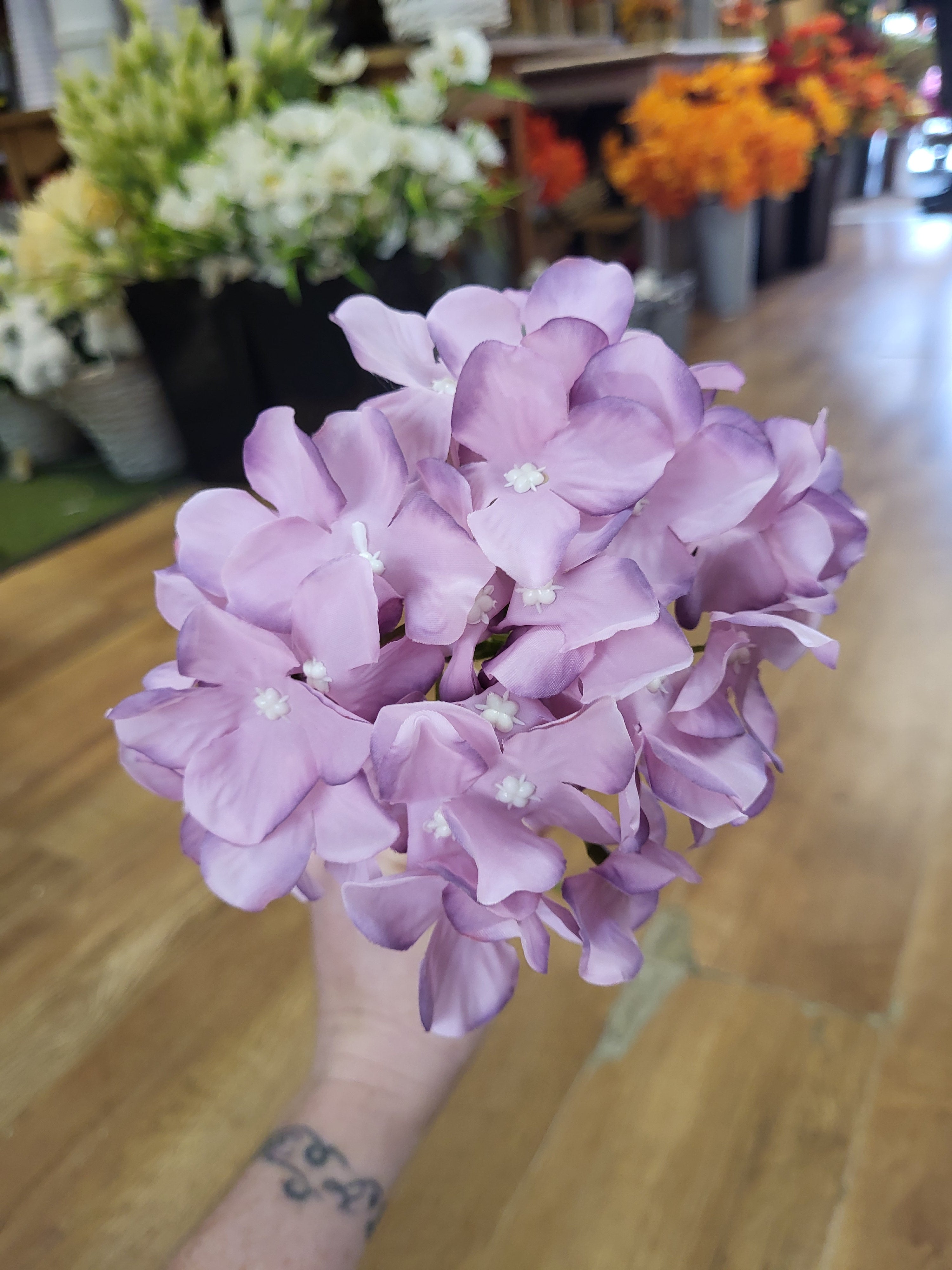 Long stem Vintage Mauve hydrangea  image 2