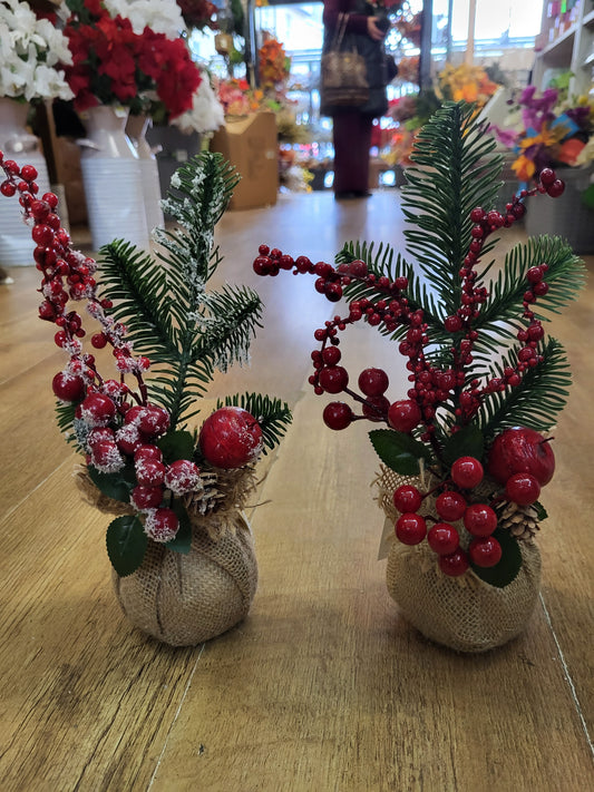 Berries and foliage in burlap - 2 styles available image 0