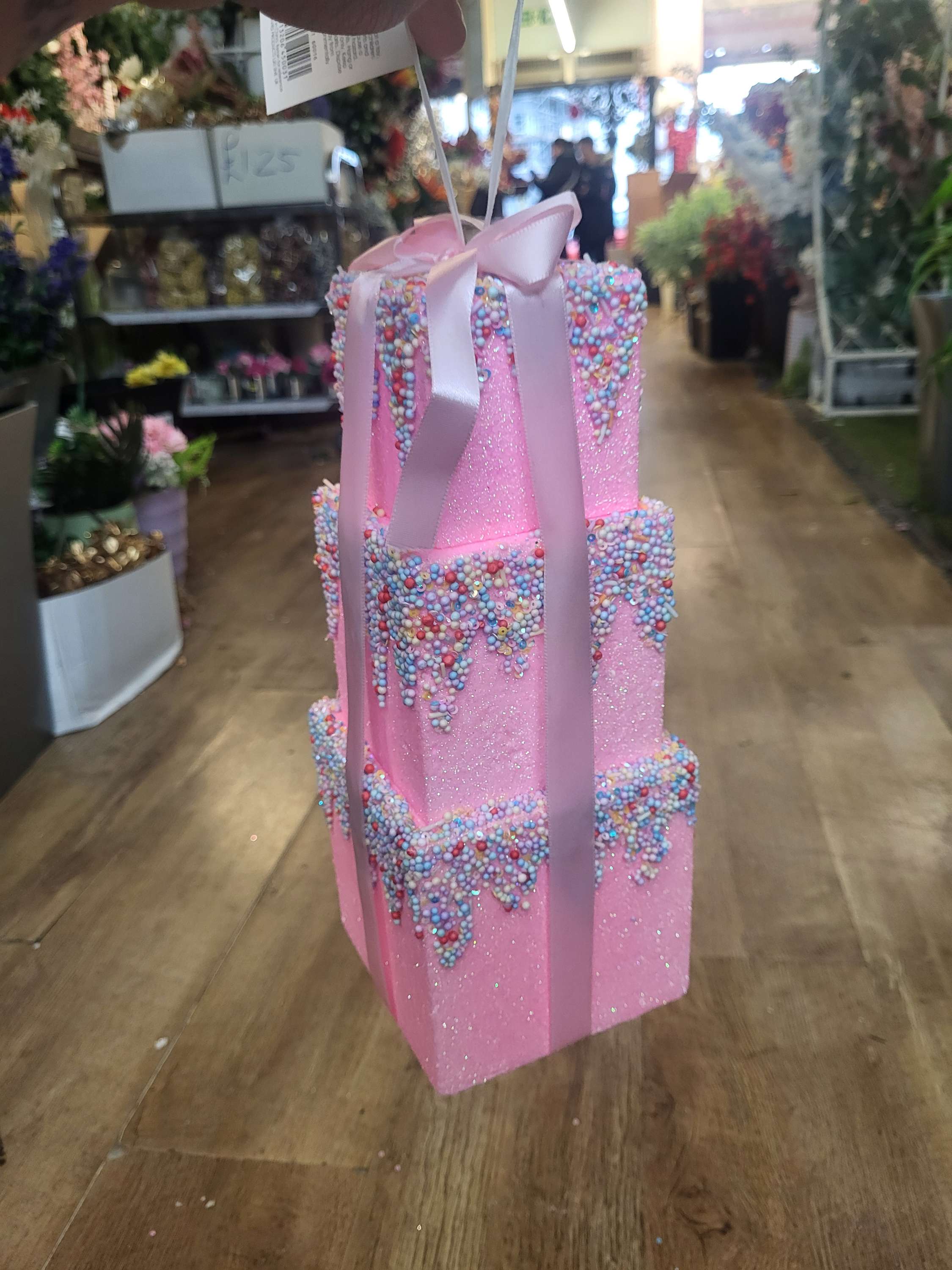 12x30cm tall hanging Sprinkled gift stack bauble image 0