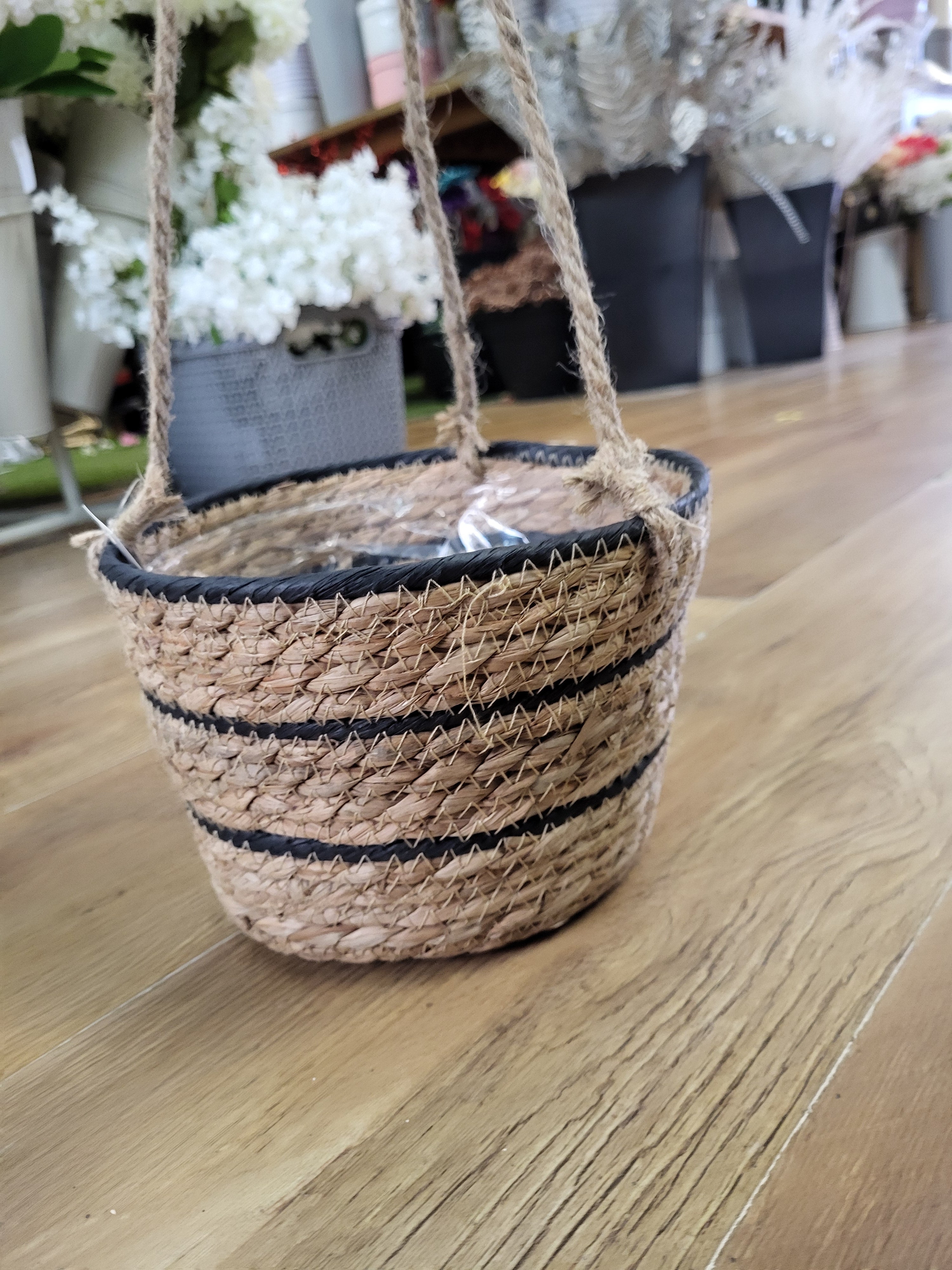 Natural Reed hanging baskets(62x21x40cm) - 2 colours available image 3