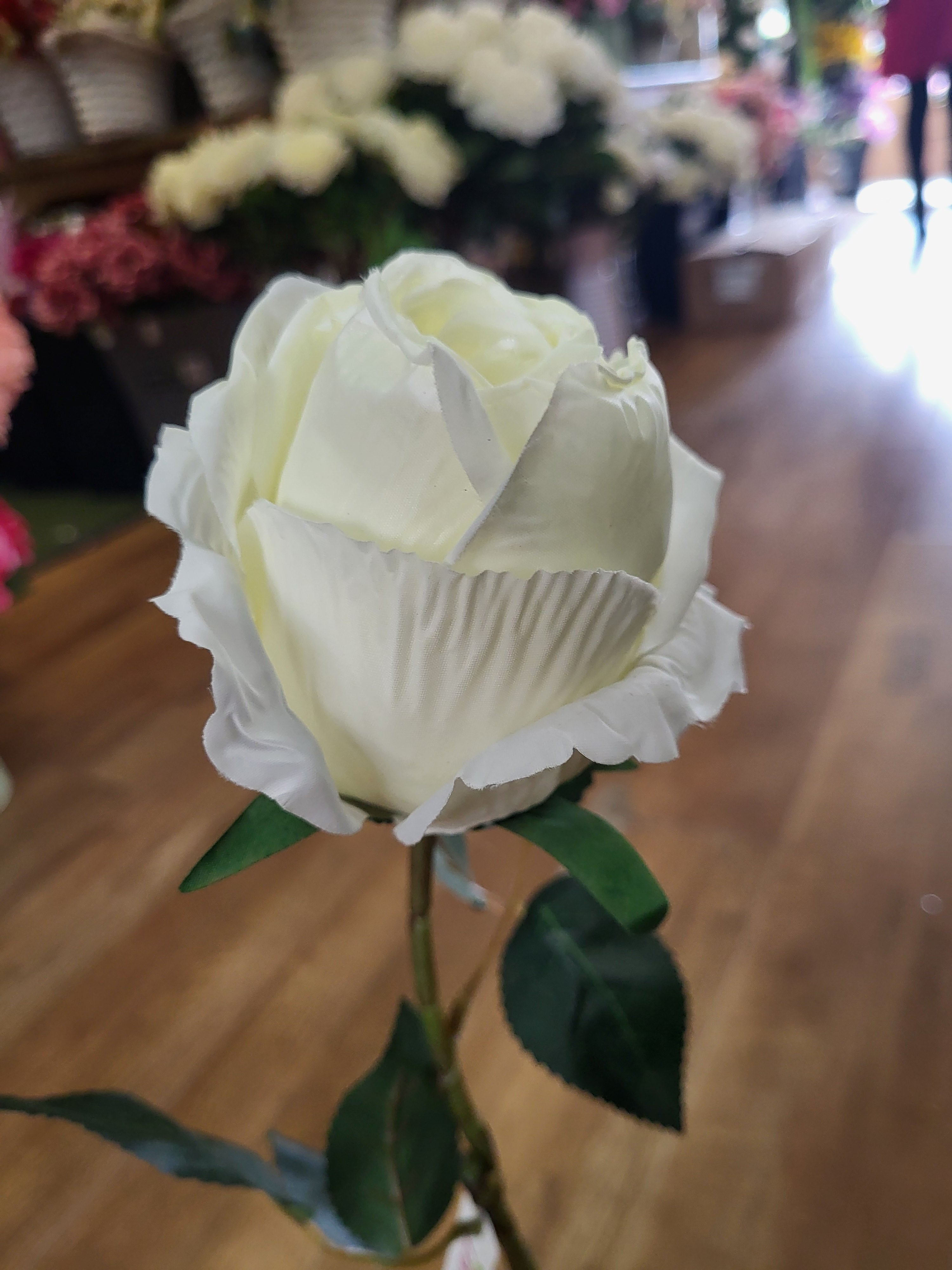 Long stem dried inspired ivory globe rose image 4