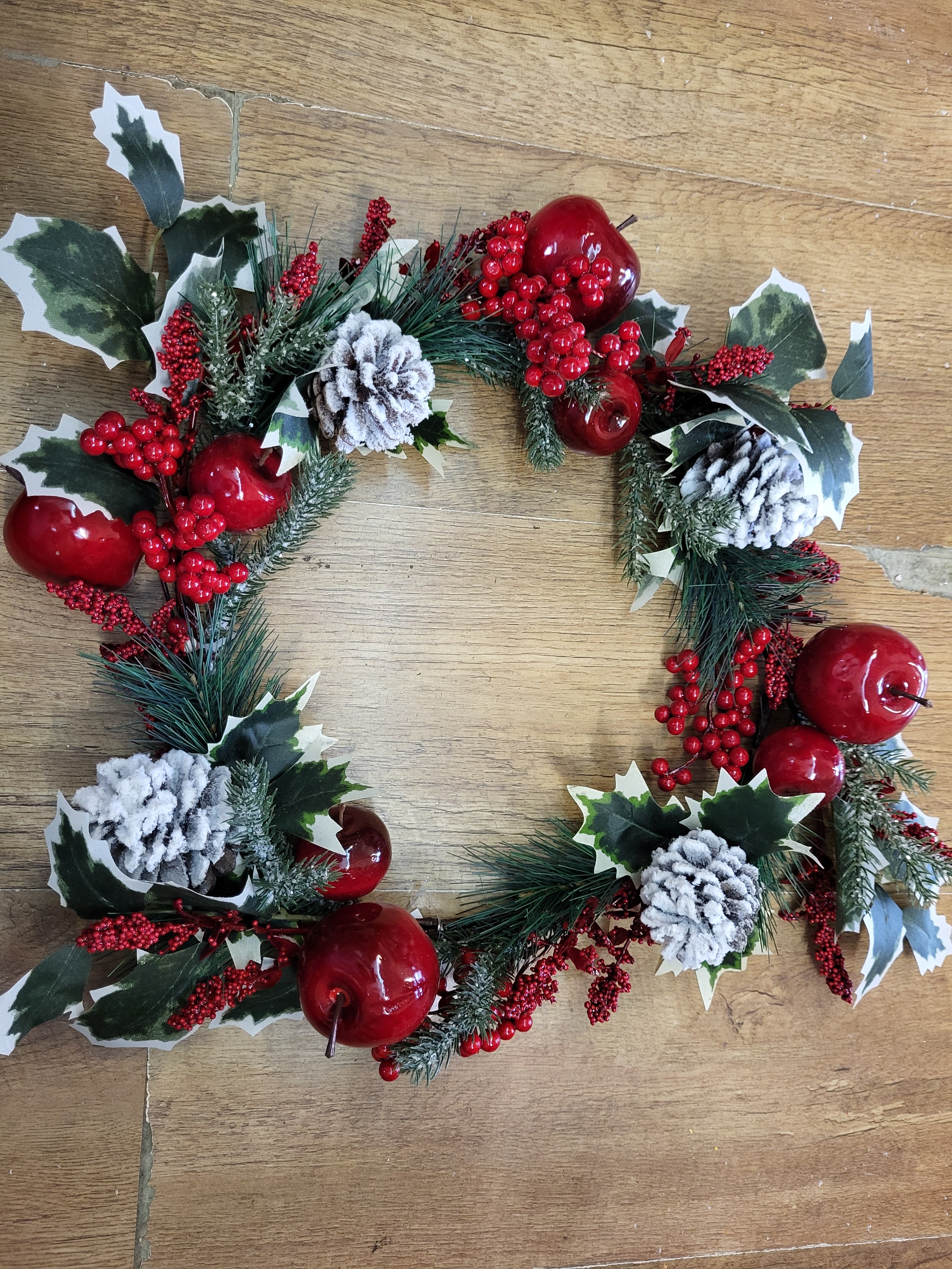 Deluxe 45cm frosted cone and fruits wreath image 2