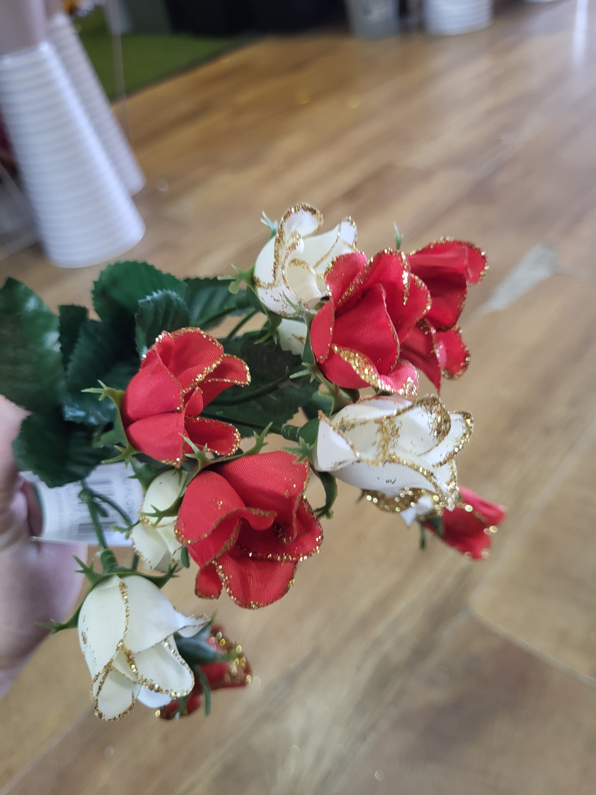 Glittered miniature rose bunches - 4 colours available image 6