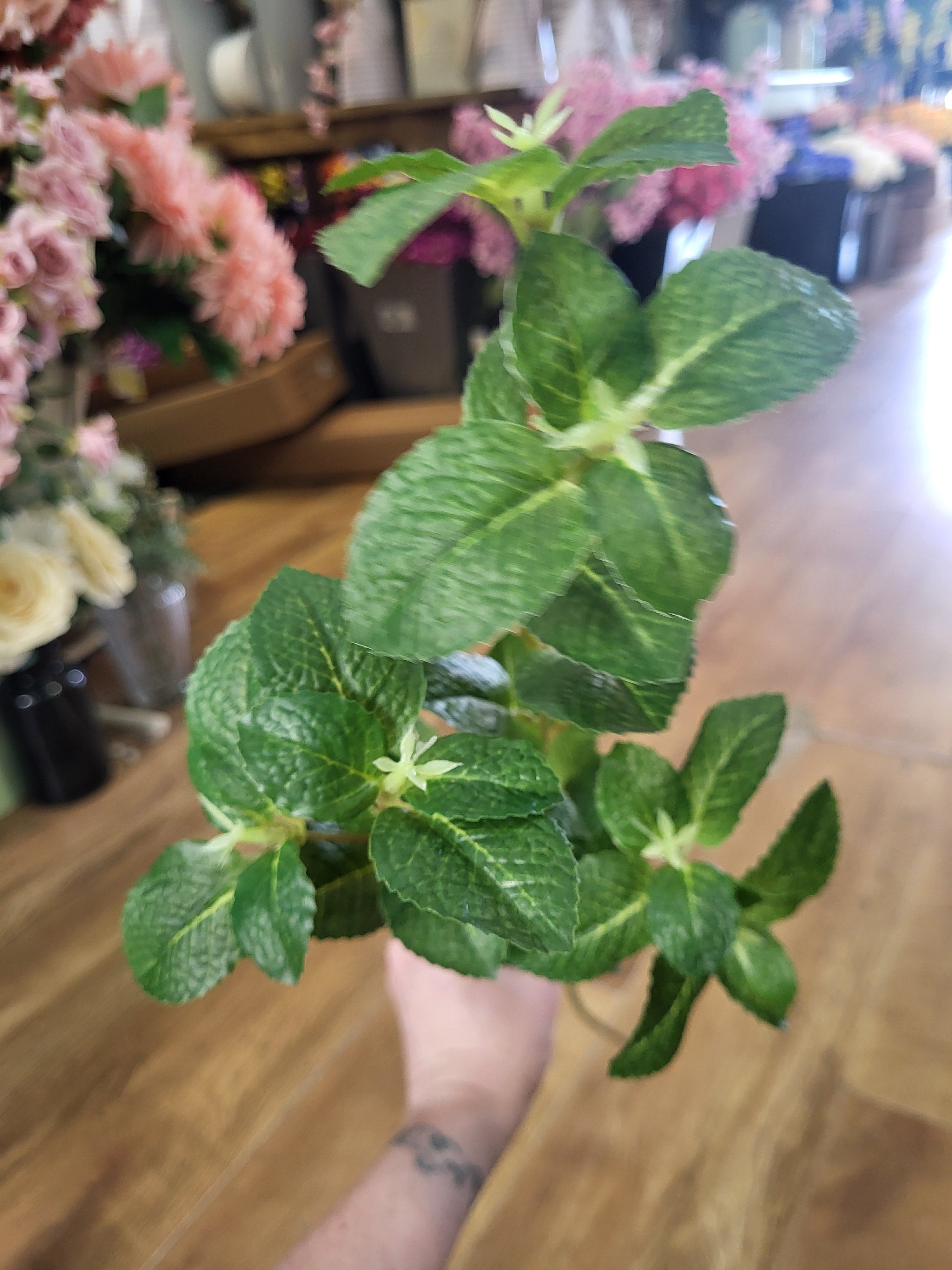 80cm tall mint leaf spray image 2