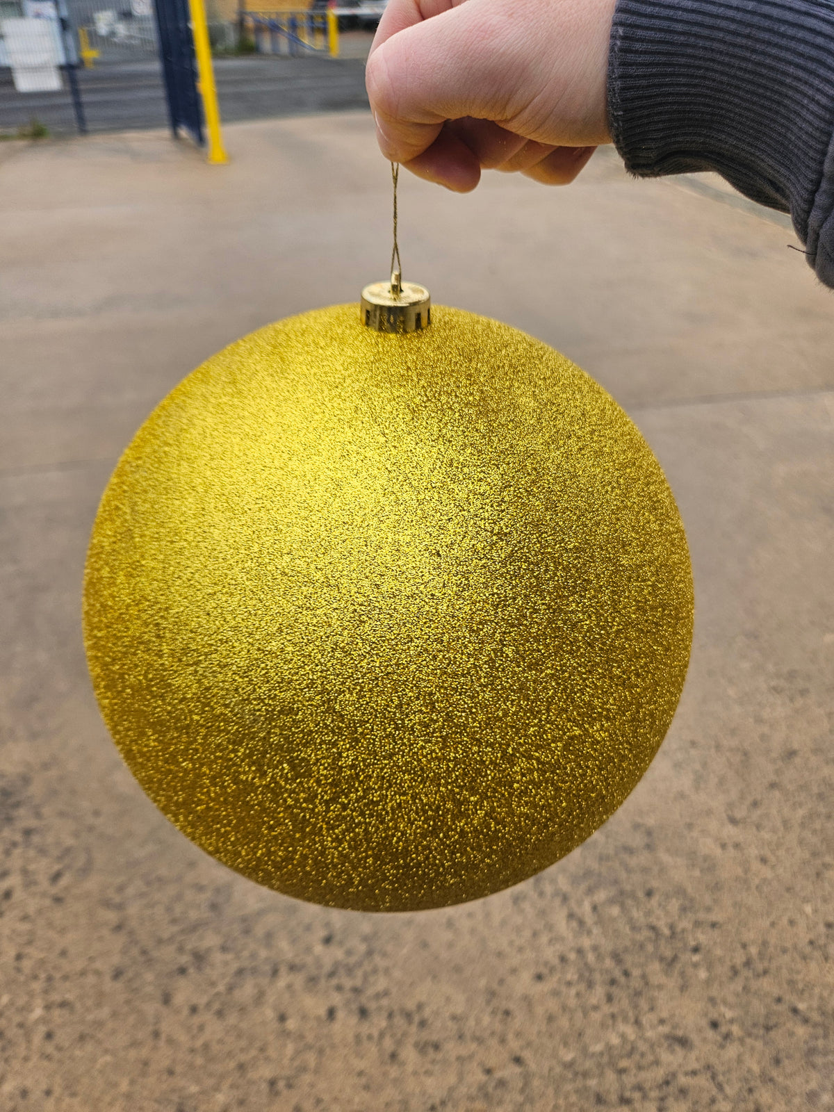 Large 25cm Glittered Gold Christmas Bauble