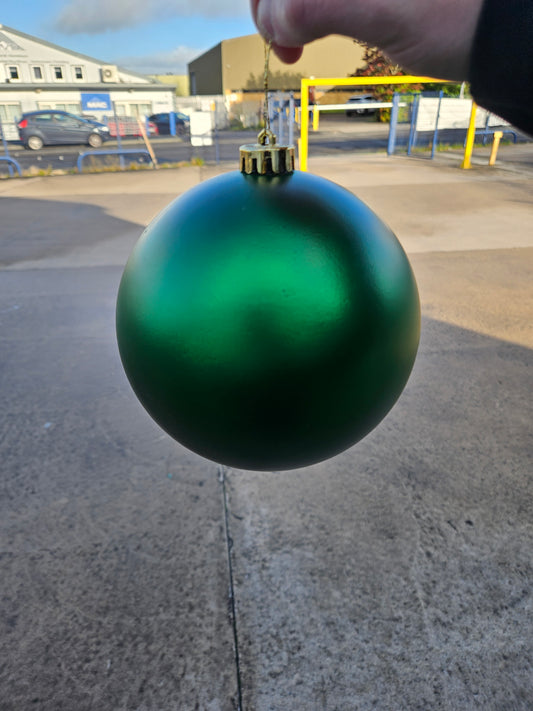 Large 15cm Matte Green Christmas Bauble
