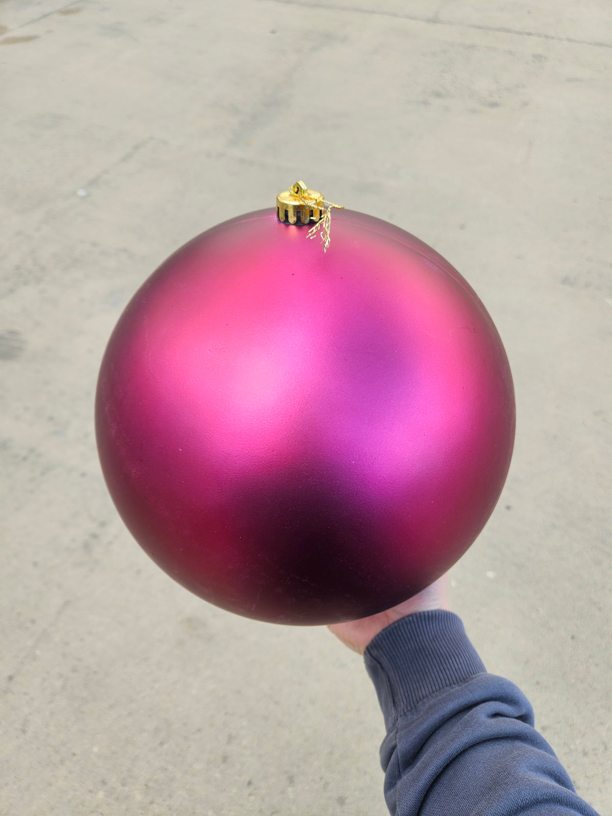 Large 25cm Matte Burgundy Christmas Bauble