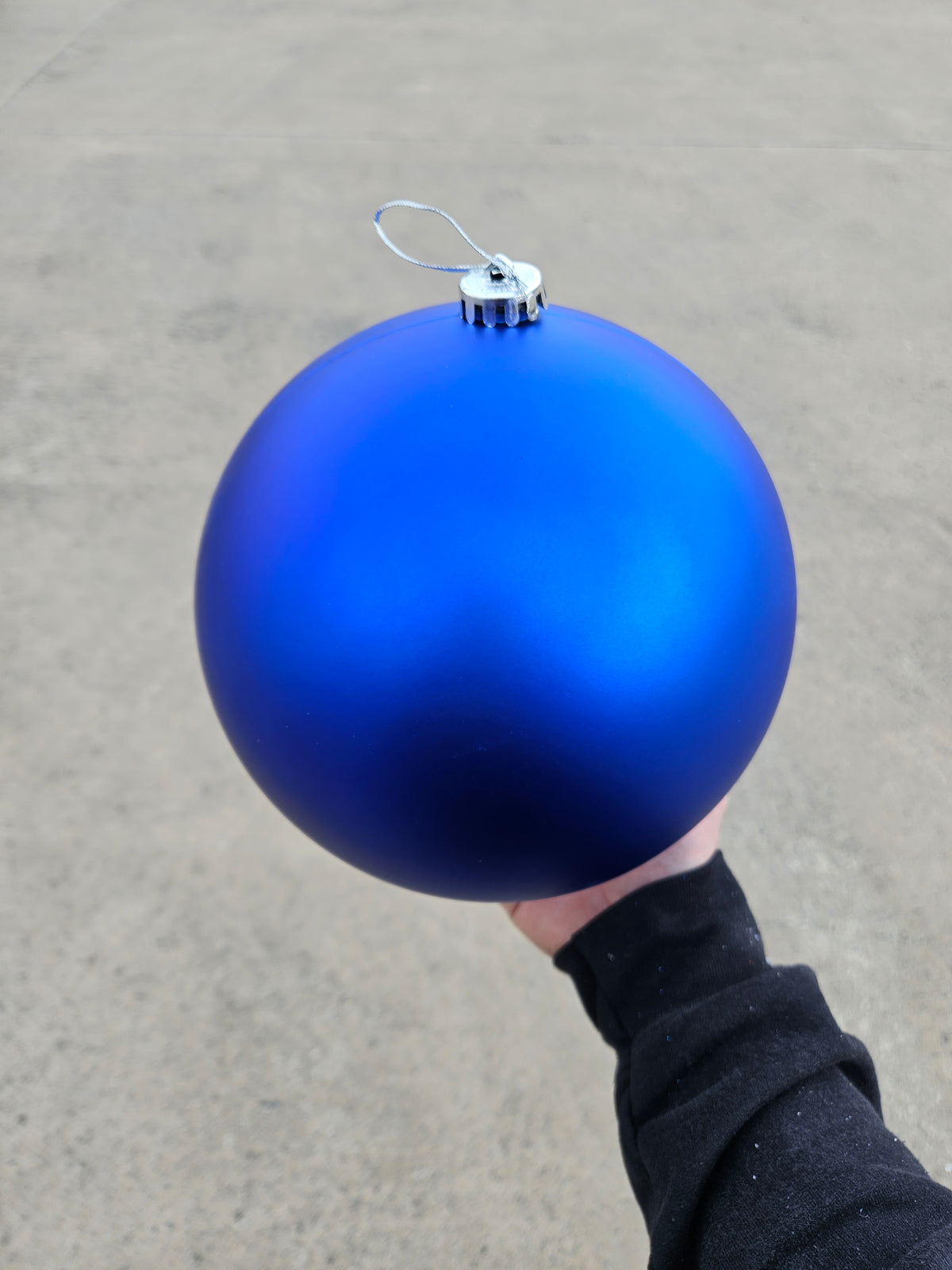 Large 20cm Matte Blue Christmas Bauble