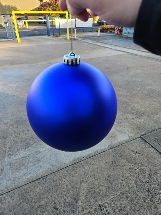 Large 15cm Matte Blue Christmas Bauble