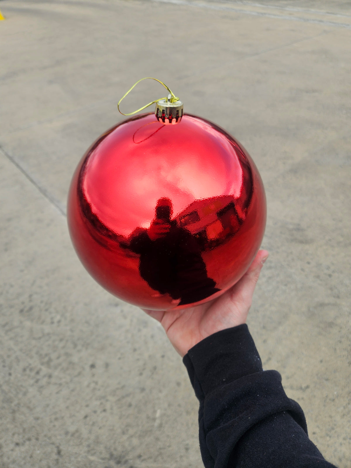 Large 20cm Shiny Red Christmas Bauble