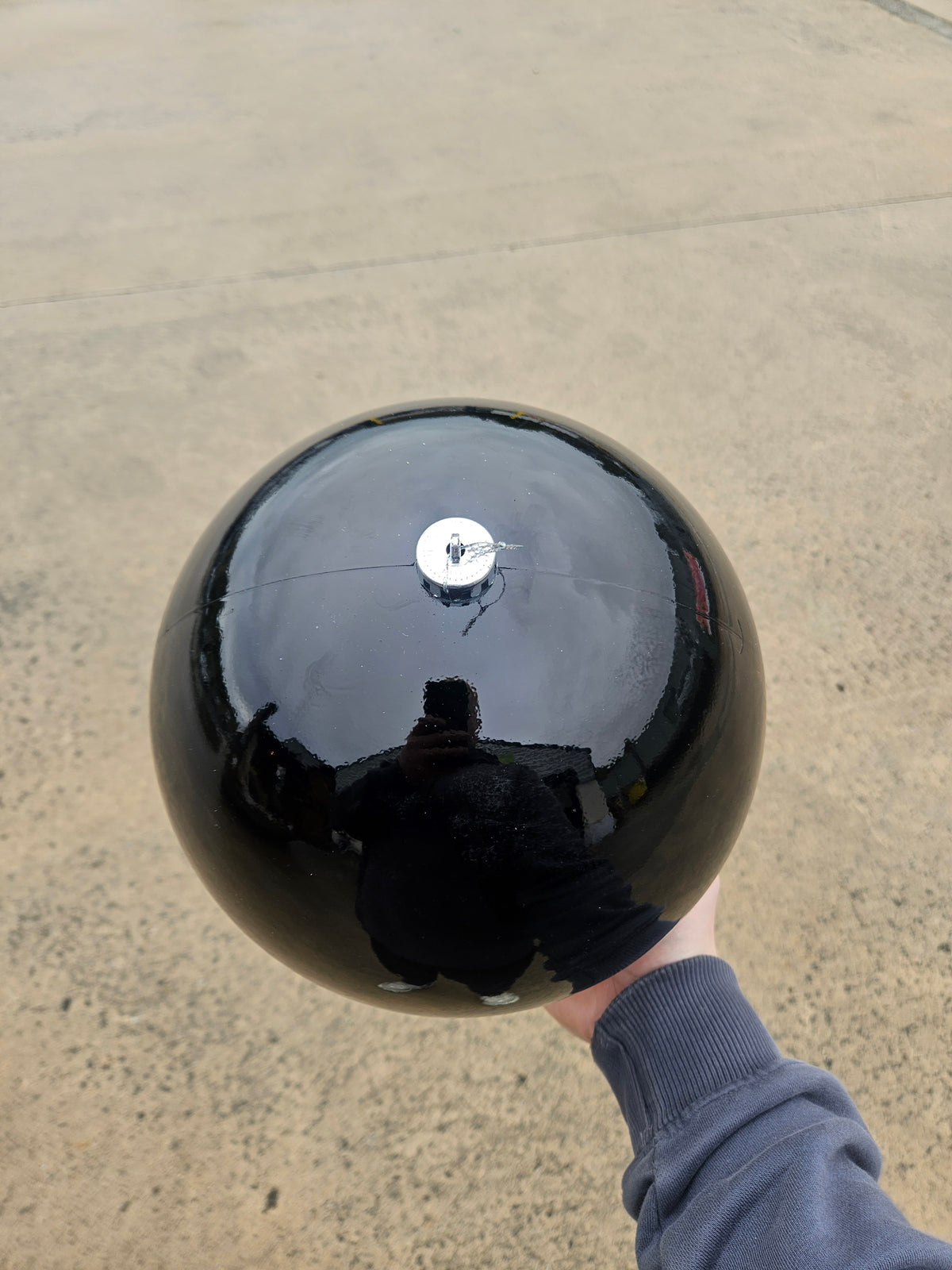Large 25cm Shiny Black Christmas Bauble