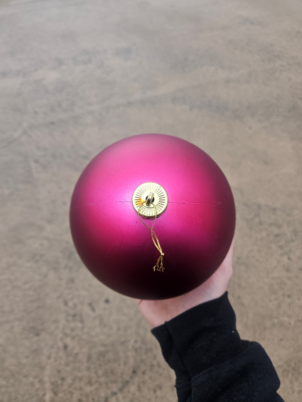 Large 15cm Matte Deep Pink Christmas Bauble
