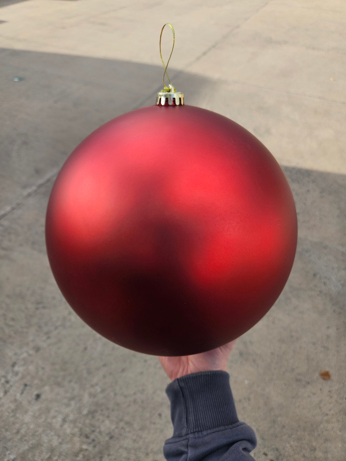 Large 25cm Matte Red Christmas Bauble