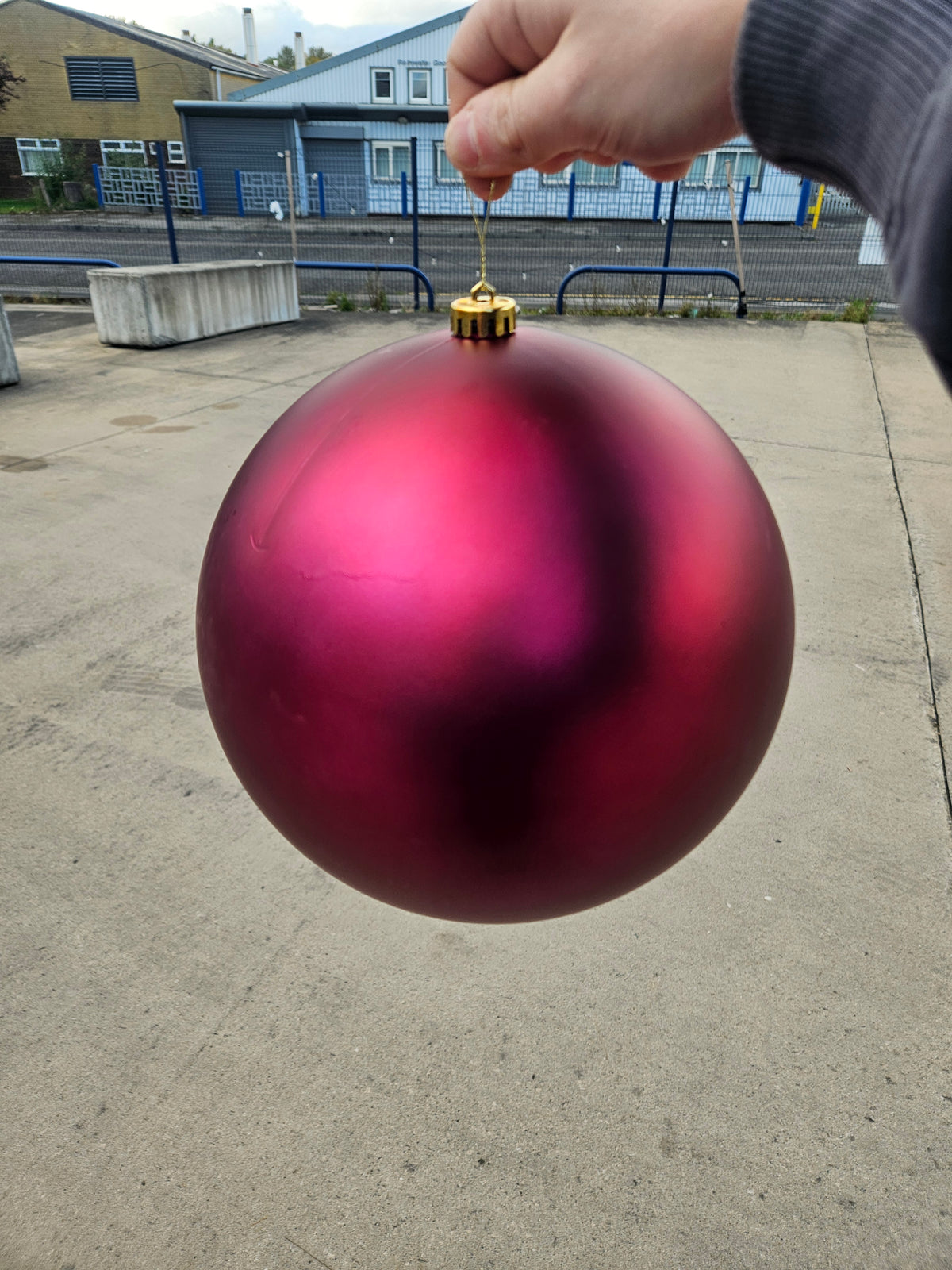 Large 25cm Matte Burgundy Christmas Bauble