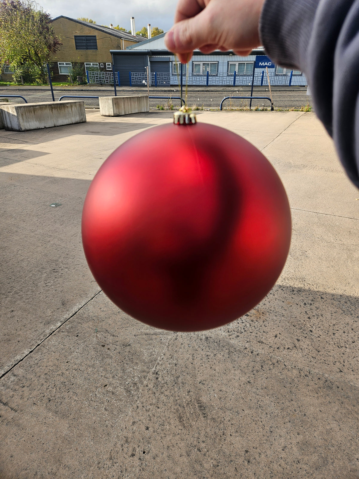 Large 25cm Matte Red Christmas Bauble