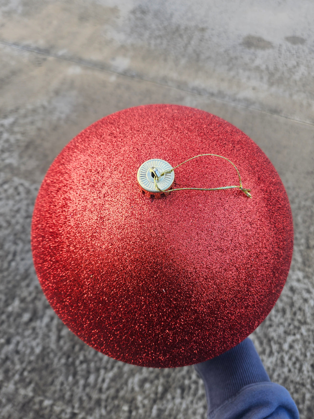 Large 25cm Glittered Red Christmas Bauble