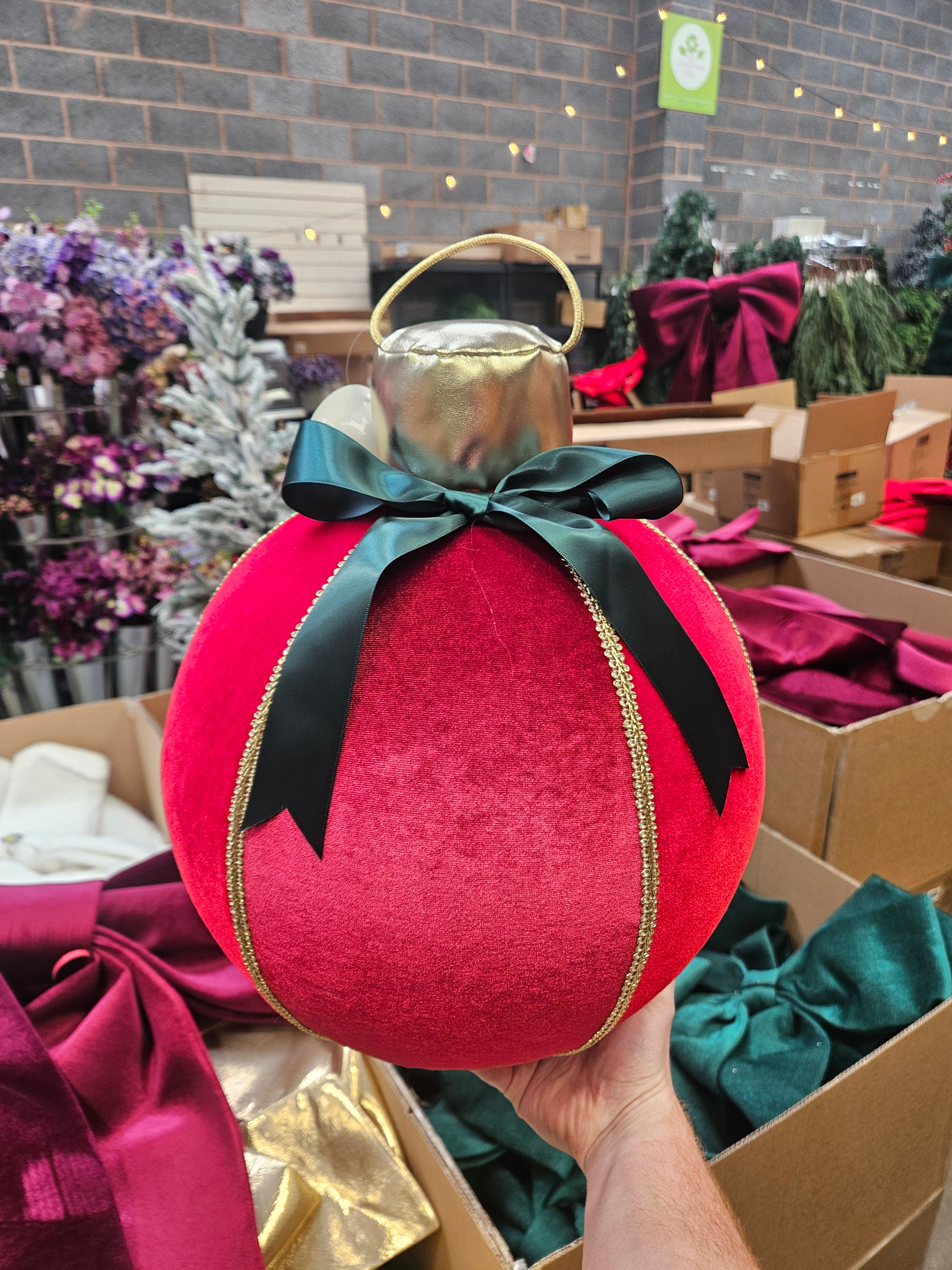 Giant Red Christmas Bauble (30cm Wide)