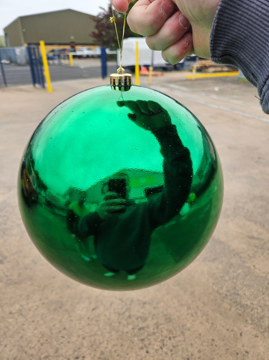 Giant 25cm Shiny Green Christmas Bauble
