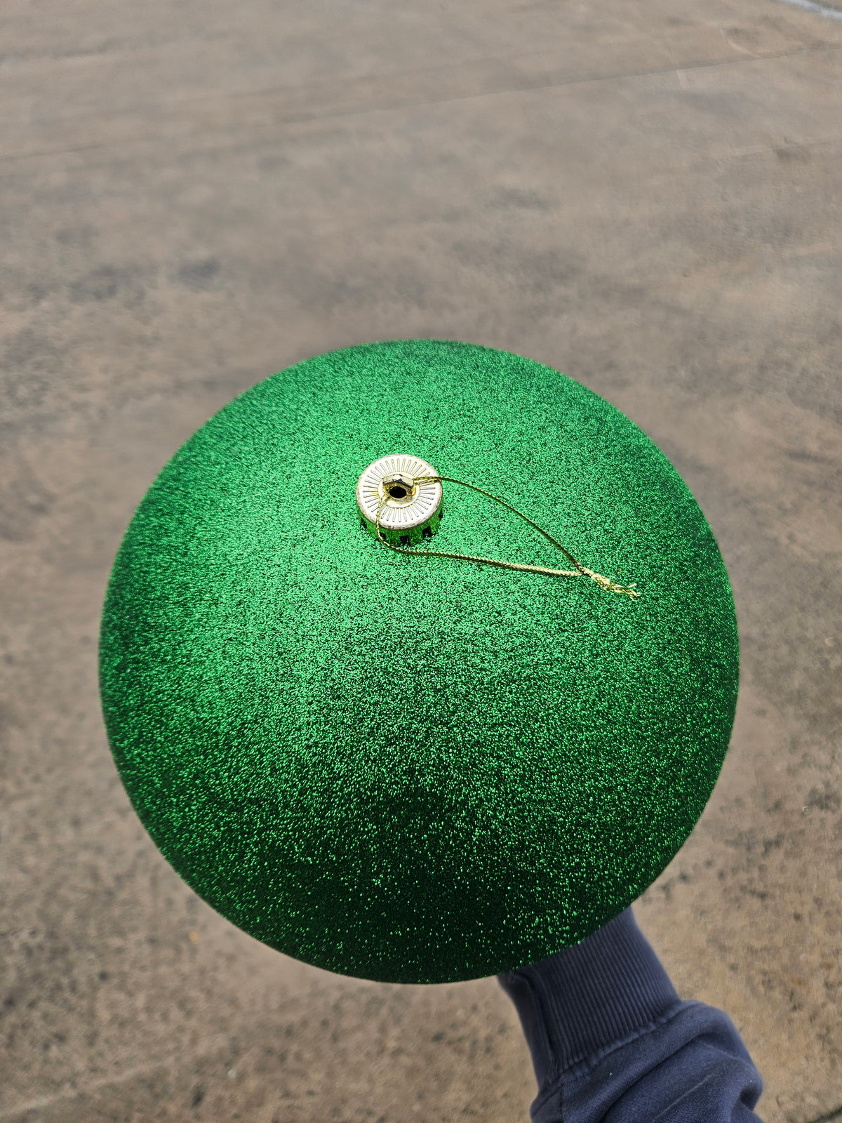 Large 25cm Glittered Green Christmas Bauble
