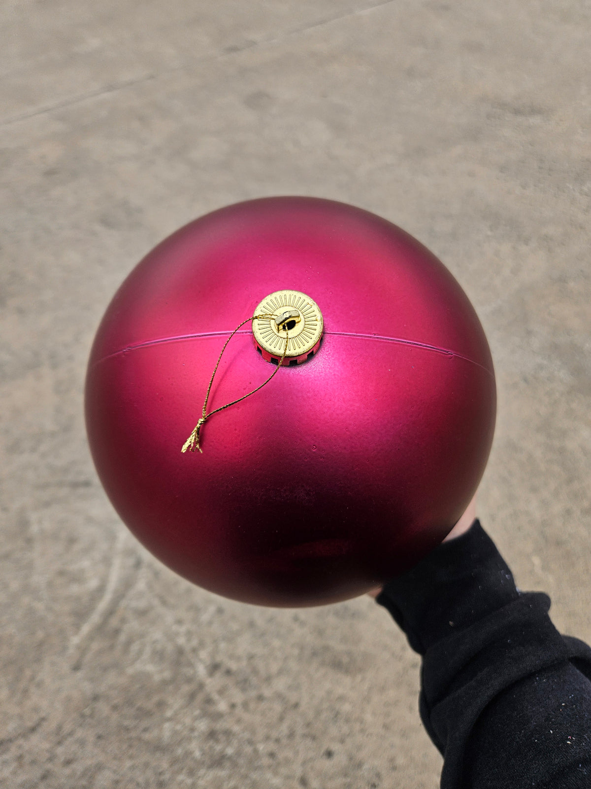Large 20cm Matte Deep Pink Christmas Bauble