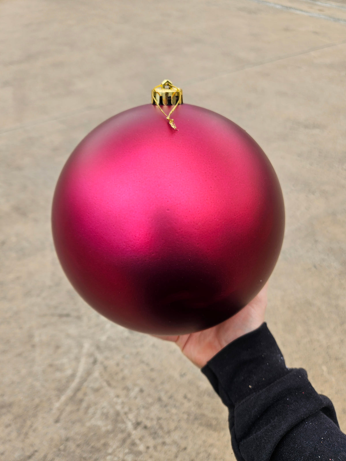 Large 20cm Matte Deep Pink Christmas Bauble