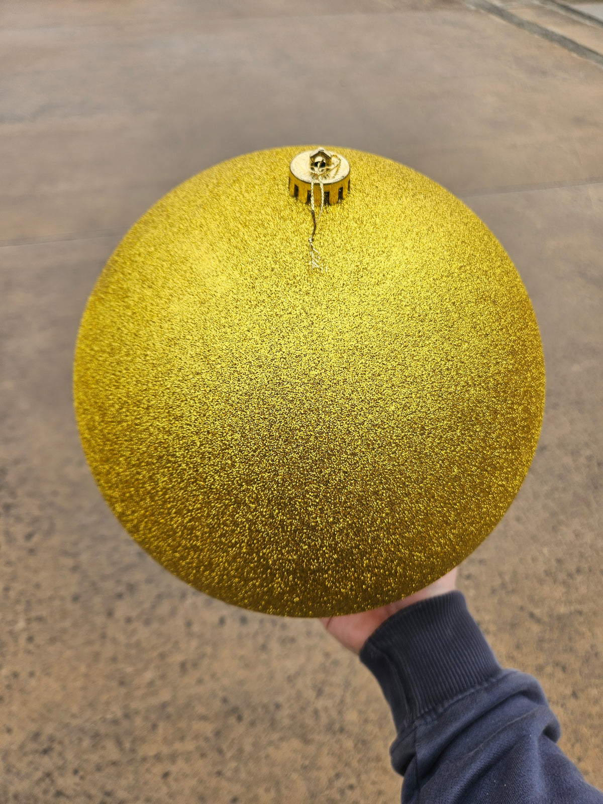 Large 25cm Glittered Gold Christmas Bauble