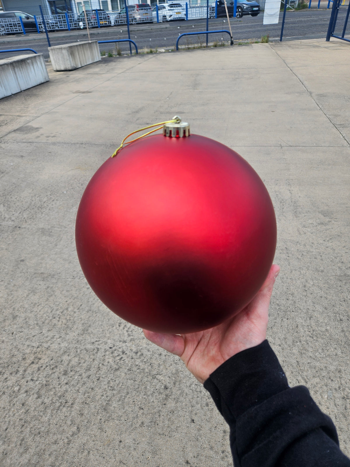 Large 20cm Matte Red Christmas Bauble