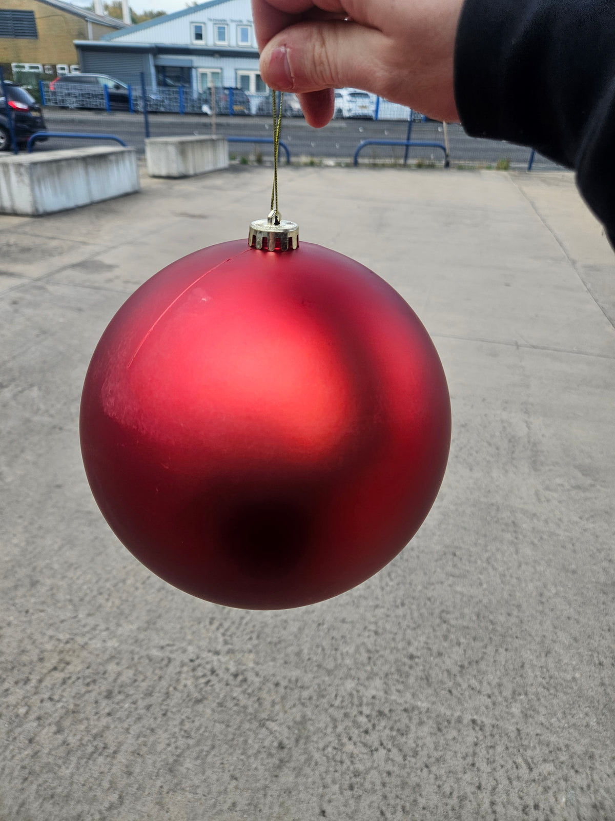 Large 20cm Matte Red Christmas Bauble