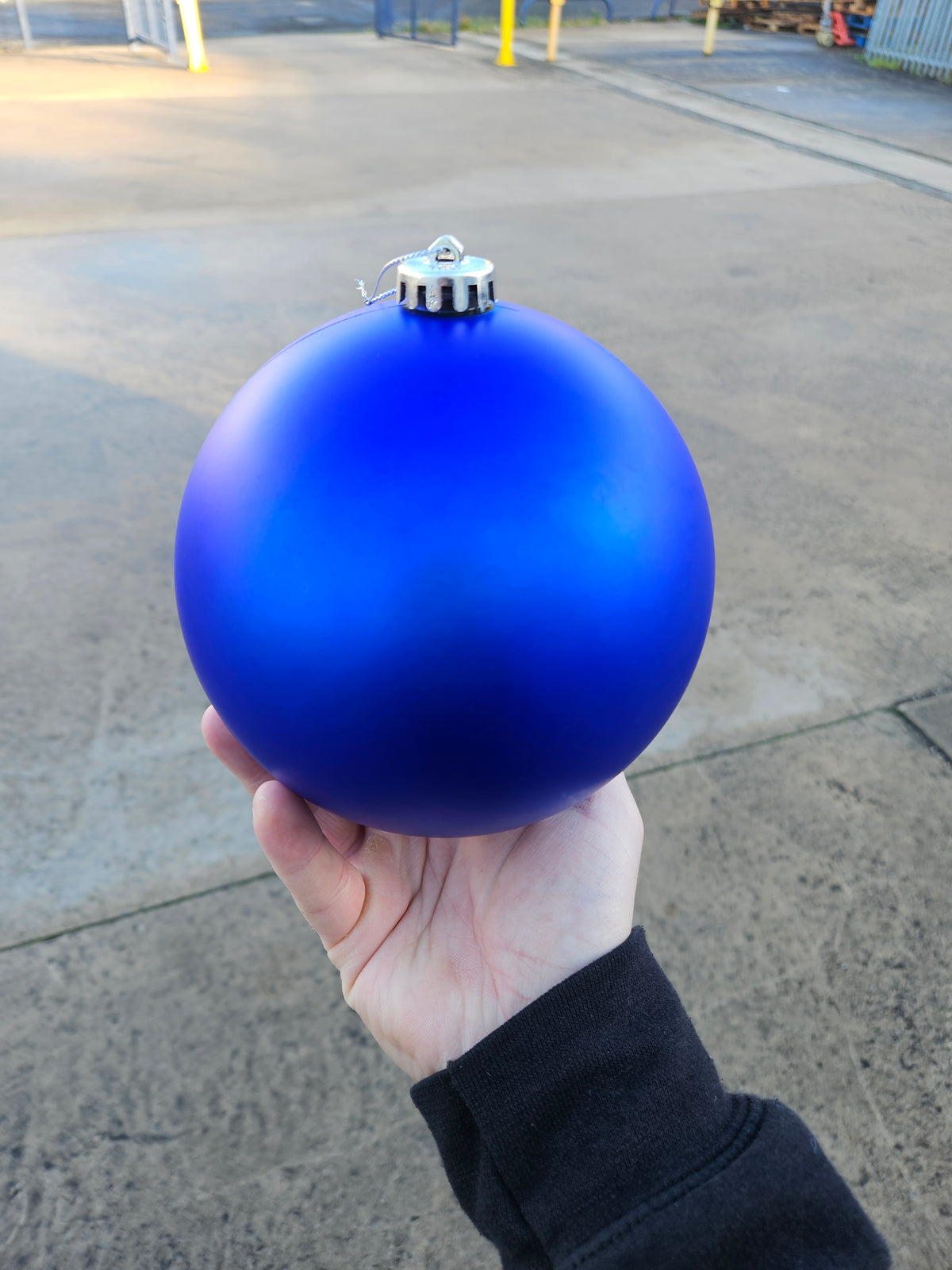 Large 15cm Matte Blue Christmas Bauble