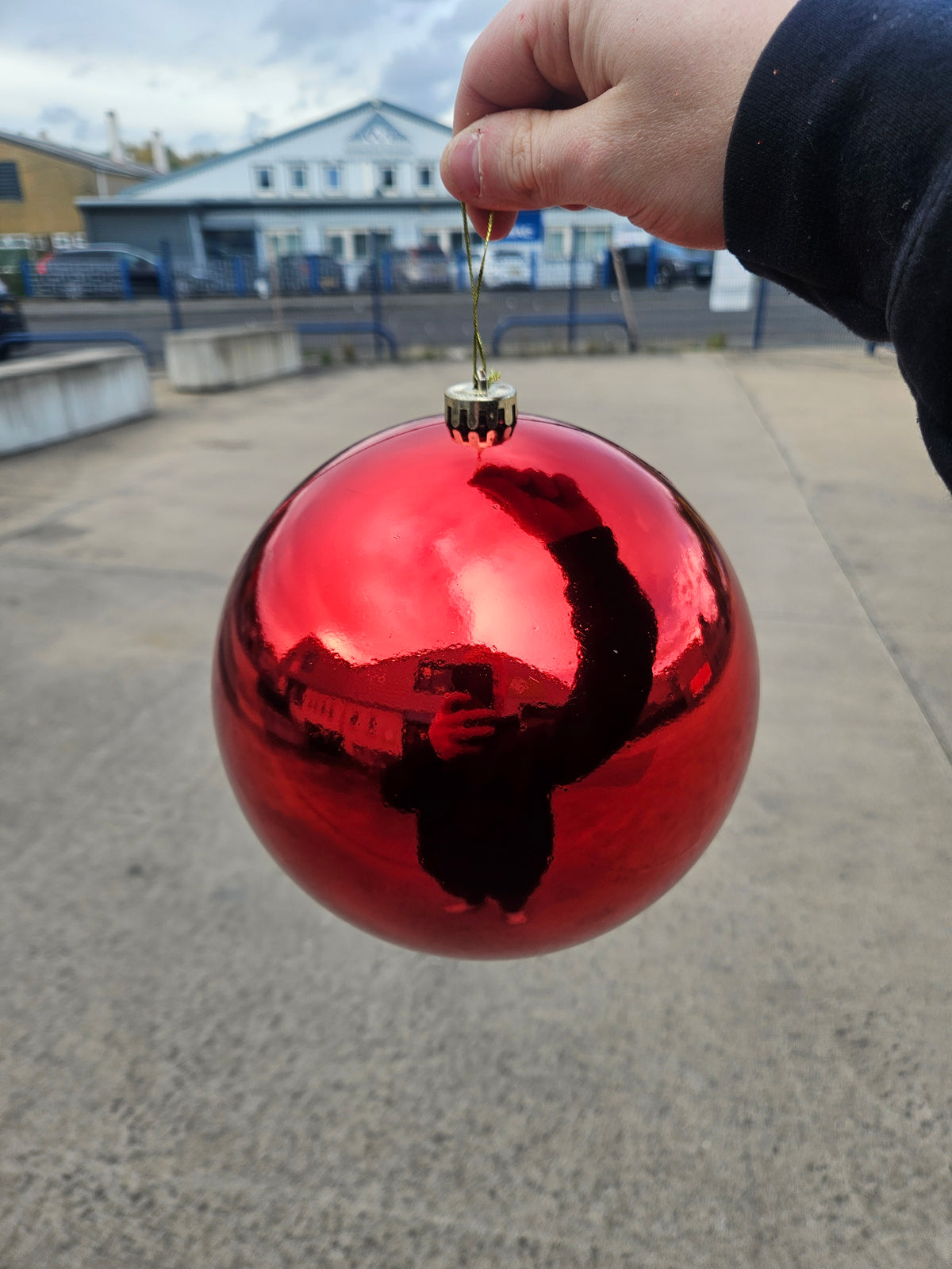 Large 20cm Shiny Red Christmas Bauble