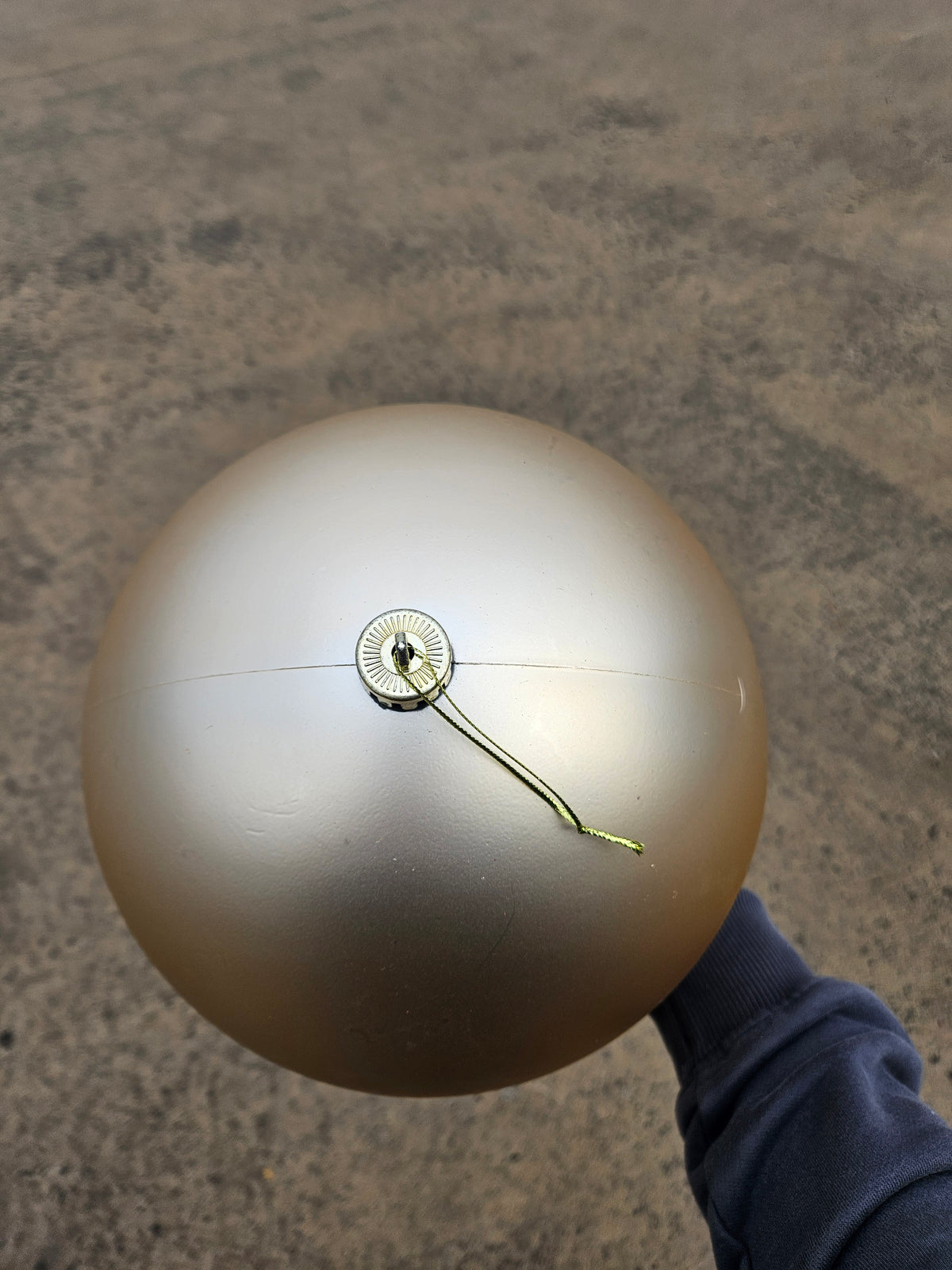 Large 25cm Matte Champagne Christmas Bauble