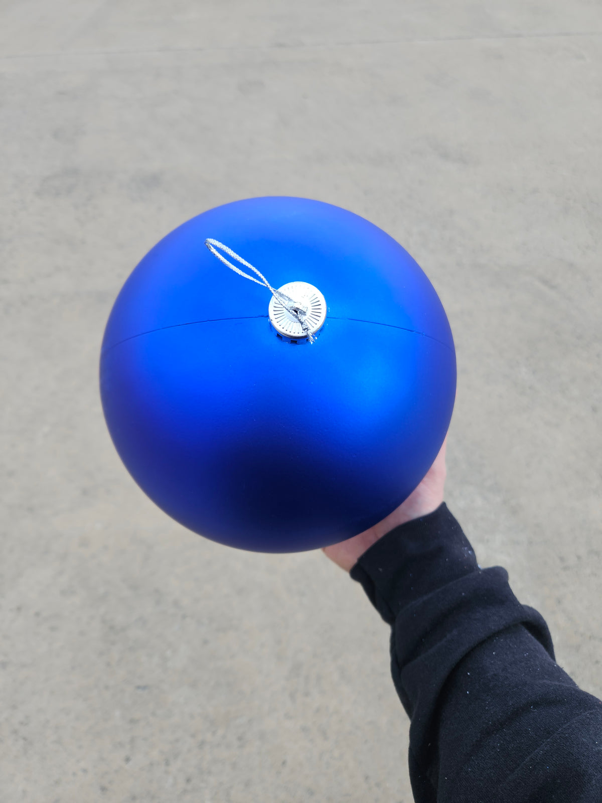 Large 20cm Matte Blue Christmas Bauble