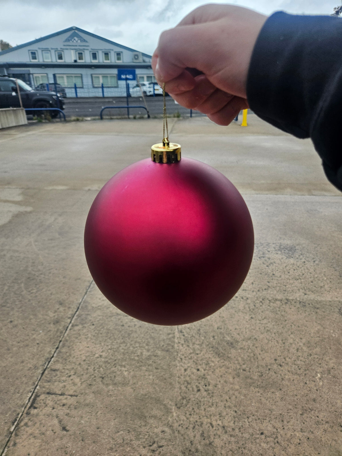 Large 15cm Matte Deep Pink Christmas Bauble