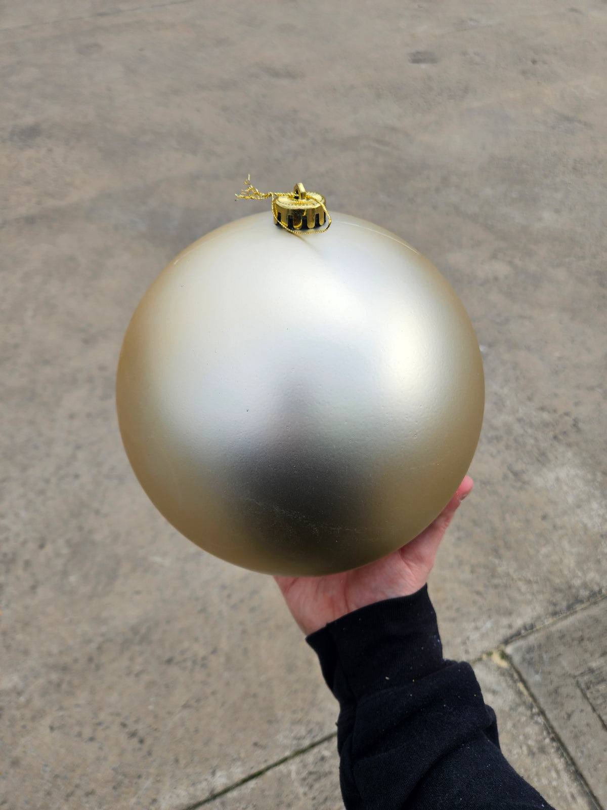 Large 20cm Matte Champagne Christmas Bauble