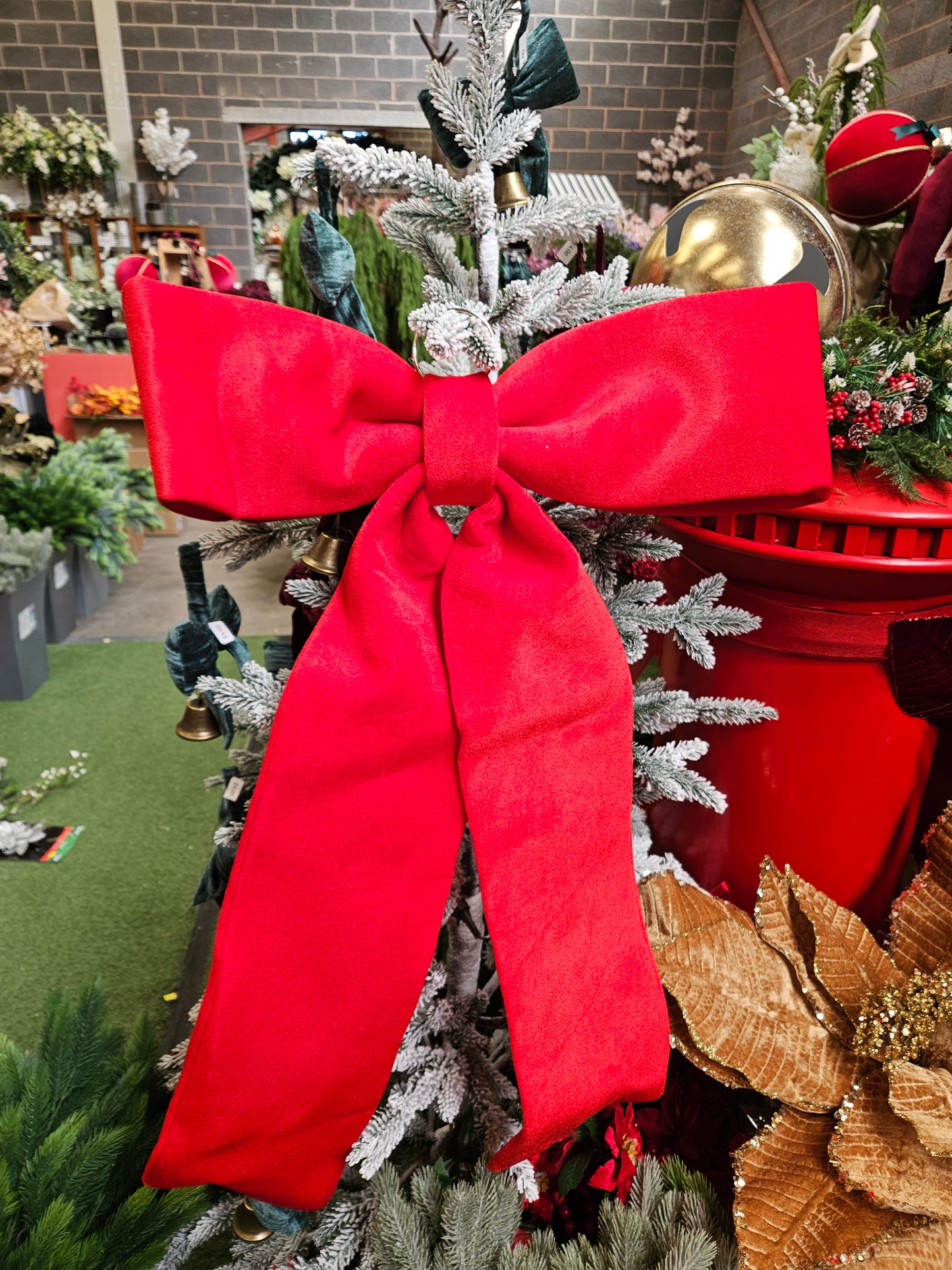 Red Velvet Christmas Bow (85cm Long)