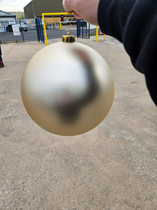 Large 20cm Matte Champagne Christmas Bauble