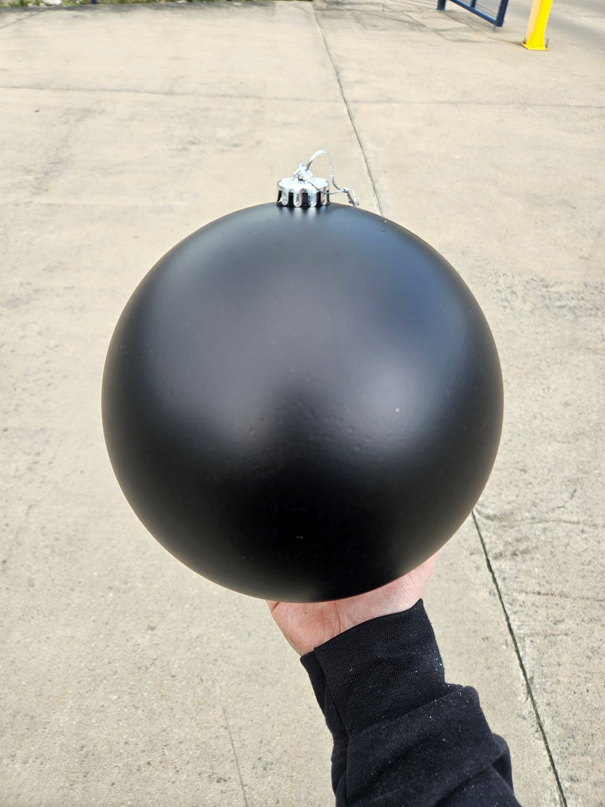 Large 20cm Matte Black Christmas Bauble