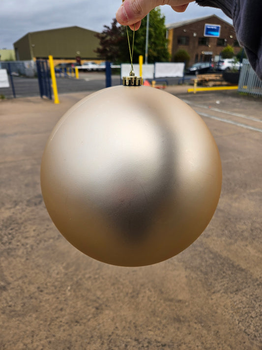 Giant 25cm Matte Champagne Christmas Bauble