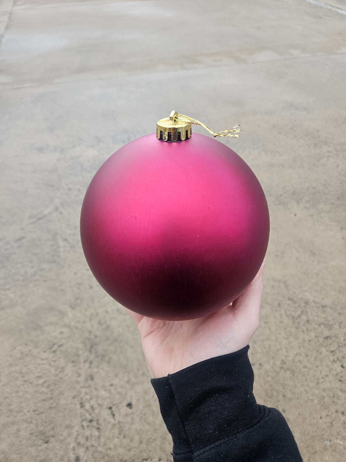 Large 15cm Matte Deep Pink Christmas Bauble