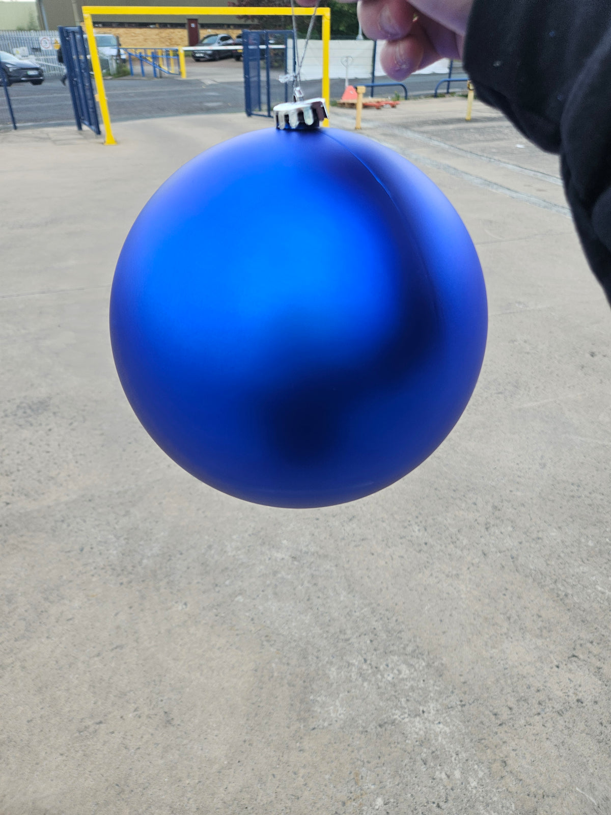 Large 20cm Matte Blue Christmas Bauble