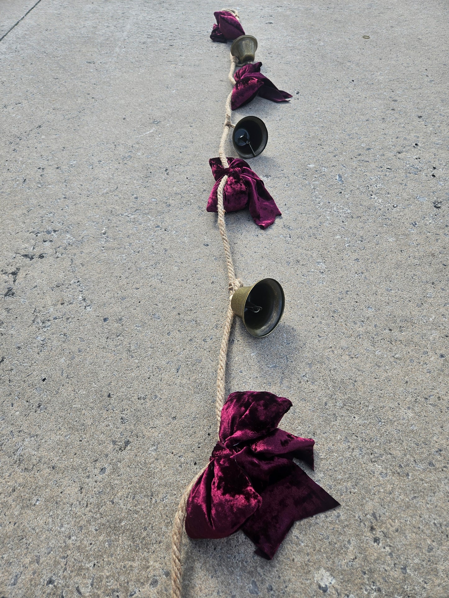 Burgundy and Christmas Bells Garland (1.8m Long)